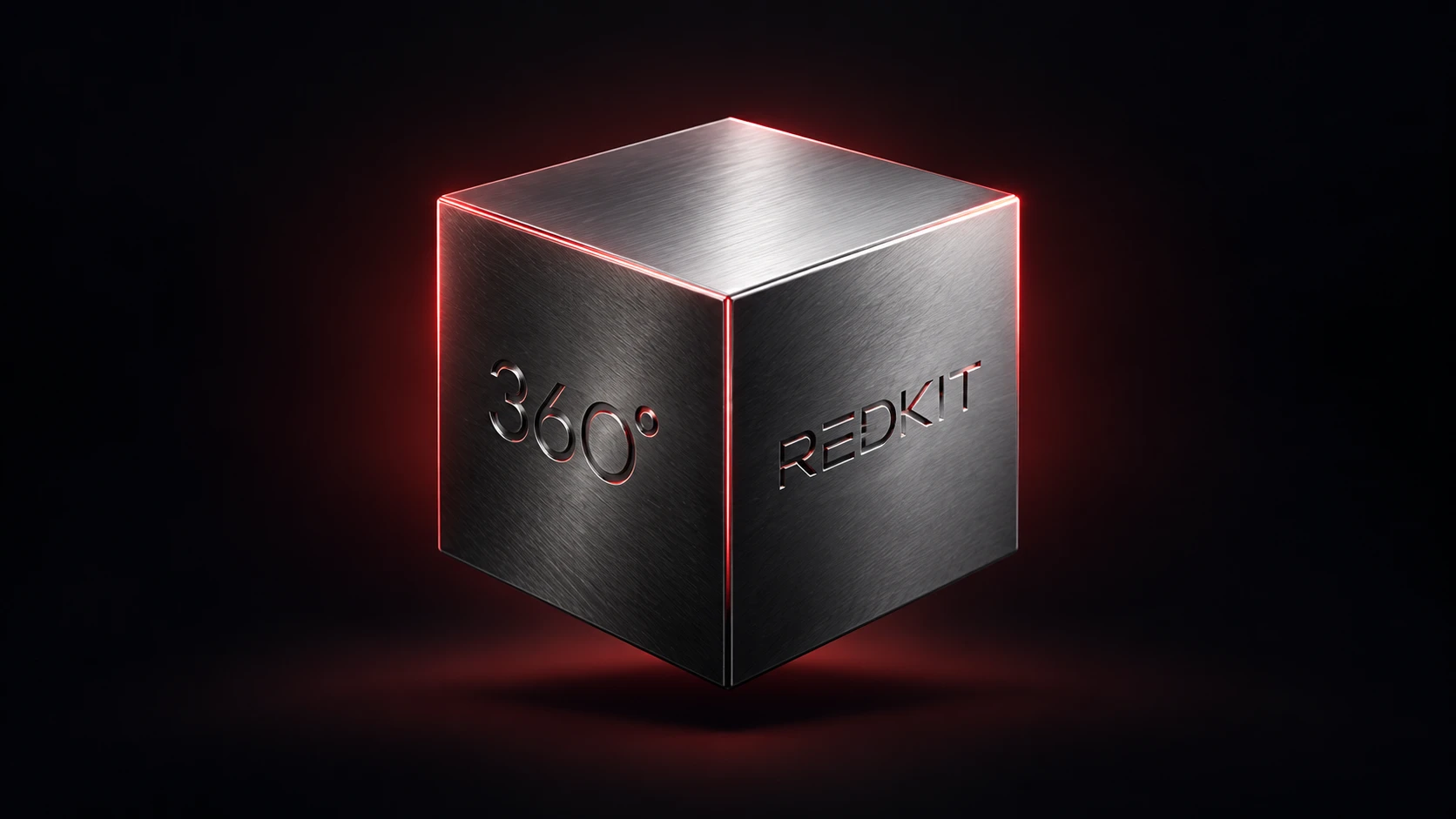 360 derece dijital dönüşümü temsil eden Redkit metalik küpü